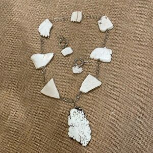 White turquoise necklace and earrings set